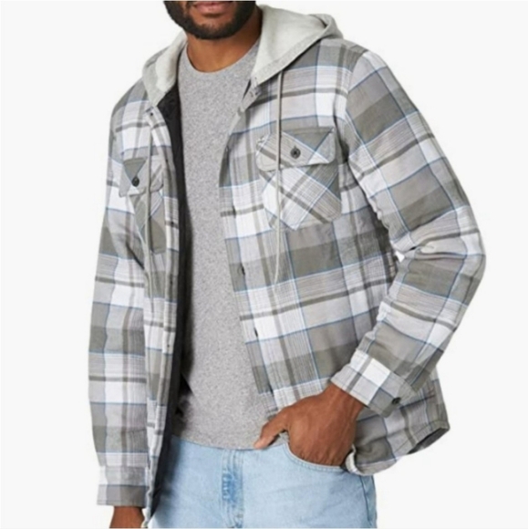 Wrangler Quilted-Lined Plaid Flannel Hooded Jacket NWT XL